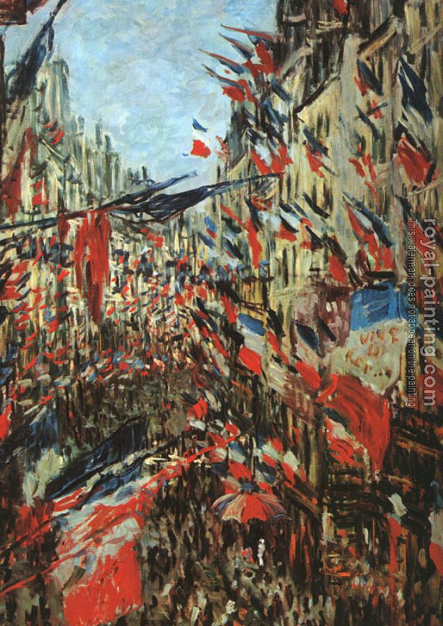 Claude Oscar Monet : Rue Montargueil with Flags